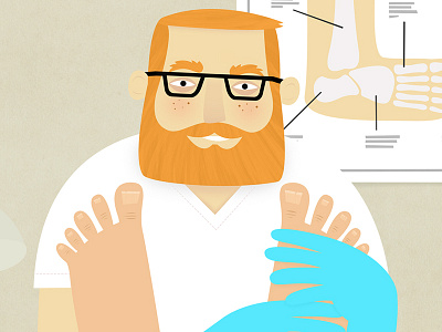 Podiatrist character design illustration