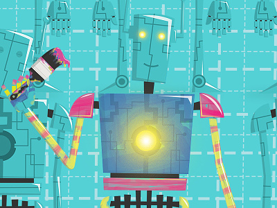Robot character design illustration robot