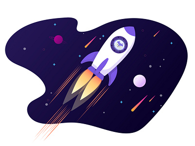 Spaceship with the mascot content design design flat illustraion illustration mascot spaceship vector visual