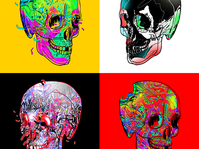 Memento Moris abstract catharsis color colorful digital digital art drawing illustration skull