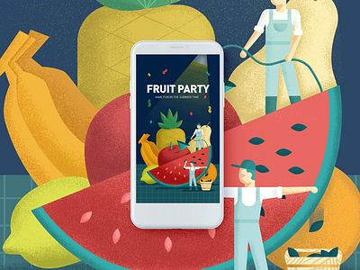 Fruit Party illustration ui