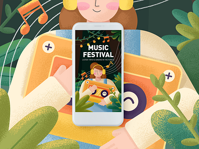 Music Festival illustration ui