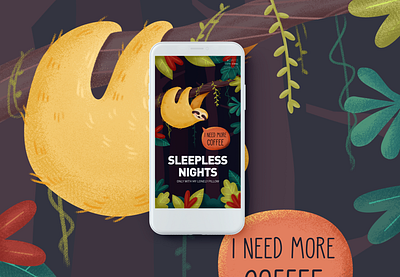 Don't want to sleep illustration ui