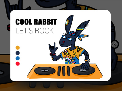 DJ rabbit illustration rabbit dj cool