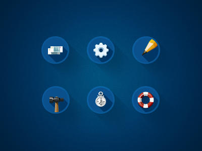 Some icons for our landing page clock gear hummer icons money pencil settings teasers
