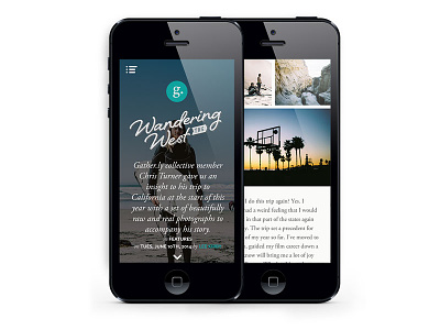 Gather.ly Mobile UI editorial grid illustration iphone magazine mobile photography typography ui ux