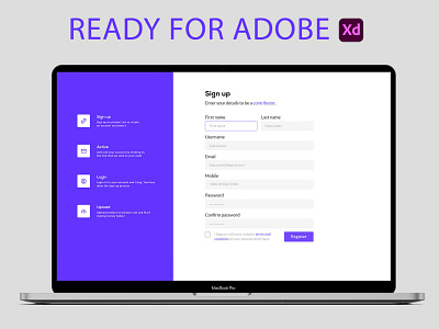 Sign up page download adobe xd branding graphic design register page design sign up signup page ui