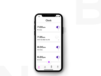 I phone Clock App design 2019 animation app blue brand branding character clean design flat graphic design icon identity illustrator lettering minimal mobile typography ui ux