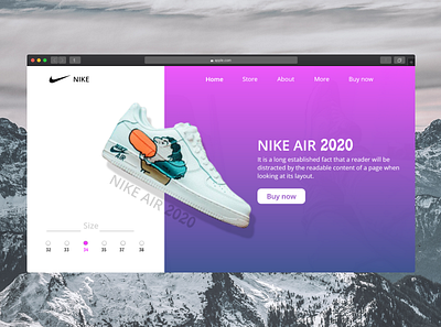 NIKE AIR _ Landing page design design icon illustration lettering logo ui ux vector web website