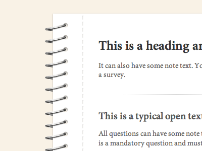 Survey style "NotePad" minion polldaddy serif typekit