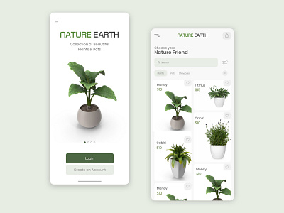Nature Earth Mobile UI (e-Commerce) app app design branding mobile app mobile ui typography ui uidesign uiux ux ux ui web website