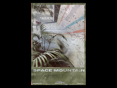 Space Mountain 1977 california design disney disneyland poster print space mountain texture type