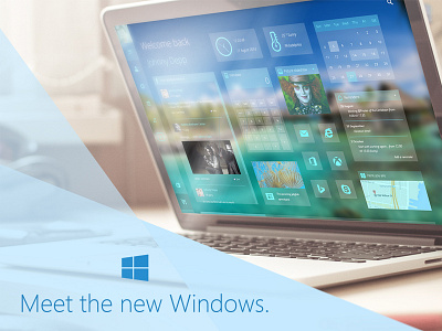 Meet the new Windows. (Windows 9) [Free PSD download] 9 debut design microsoft ui ux web webdesign windows