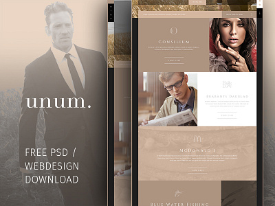 Freebie | UNUM. Free PSD / portfolio template