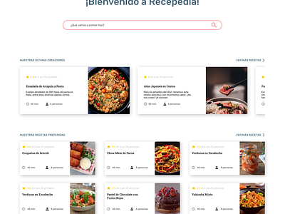 Recepedia Redesign concept design web page