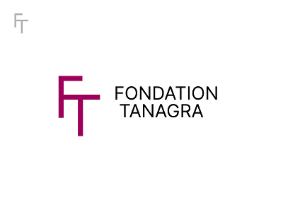 Fondation Tanagra black branding design f grid logo logodesign minimal monogram t typography