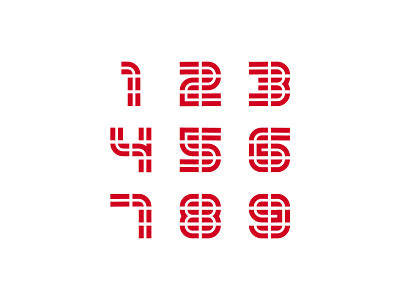 Numbers / Exploration 1 color black branding design grid logo logodesign minimal monogram numbers