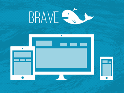 Brave Whale v4 blue devices responsive website whale