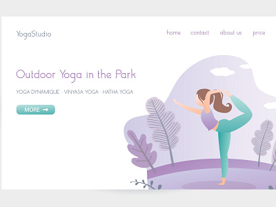 Yoga studio page,web banner template