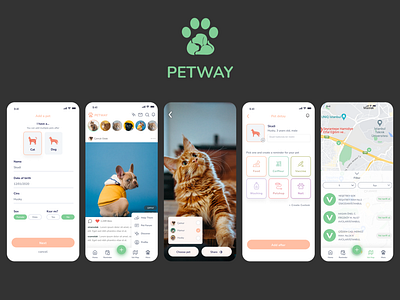 Petway - Pet Care, Socializing, Adoption Mobile App android app branding design graphic design ios app logo logod design mobile app nft pet adoption pet app pet care app pet health social ui ux web design web3