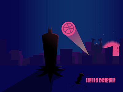 Hello Dribbble batman debut design dribbble dribbble debut dribbble invite first shot illustration invite vector