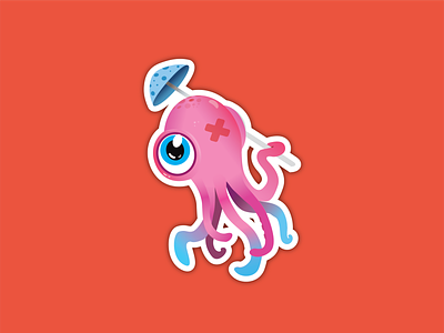 Octopus Sticker design animal art charachter design illustration sticker vector