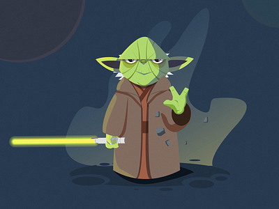 "Star wars" play off Yoda agul charachter davtamj design dribbble flat flat design illustration light mongolia starwars sticker sword ui vector yoda