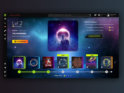 Season Pass - Web app gamification app design darktheme gaming gamingui neondesign ui ux webapp