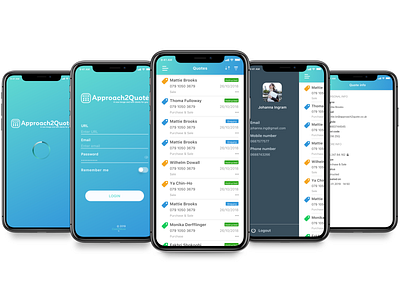 Approach 2 Quote iOS business app human interface design ios list login logo mobile app profile splash screen ui ux