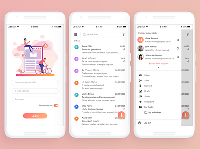 E-mail App for Business clean colors email email design login screen mobile app ui ux