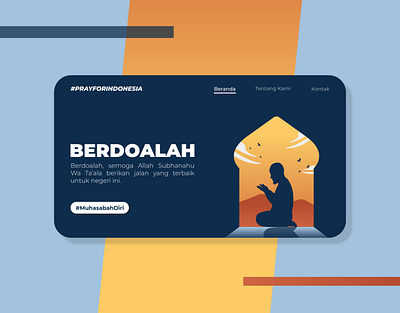 #PrayForIndonesia Landing Page animation branding design flat illustration illustrator ui ux vector web
