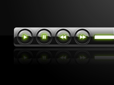 Slick black player black buttons controls gloss glossy glow lime neon player slick