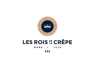 Les Rois de la Crêpe Logo bretagne britany crepe crown crêpe identity juju logo manu tradition