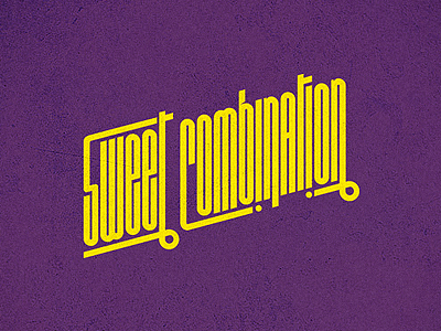 Sweet Combination logo collective combination condensed crew custom diagonal font logo music oblique purple rounded sweet sweet combination yellow