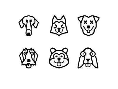 Dog animals branding chien design dog humor icons illustration logo