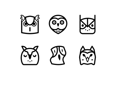 Owl animals branding chouette design icons illustration owl