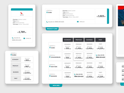 Flight grid and product detail