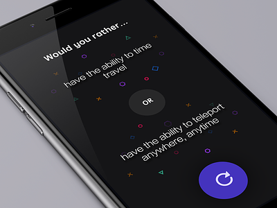 Would you rather... app apple black dark interface ios iphone minimal purple simplicity ui ux