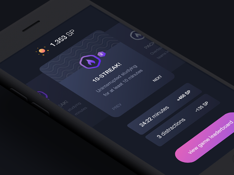 Focal productivity productivity leaderboard streak studying dark mobile ios game