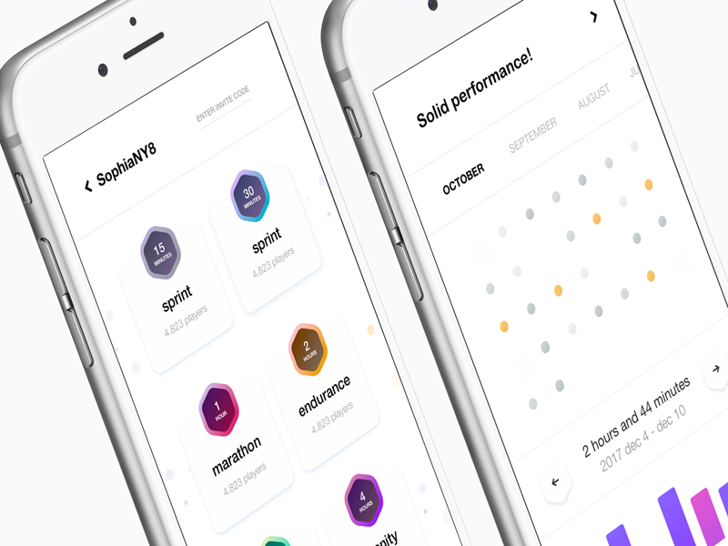 Focal Productivity 2 room lobby leaderboard ranking score overview weight light mobile ios
