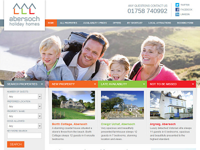 Abersoch Holiday Homes css graphic design html ux web design