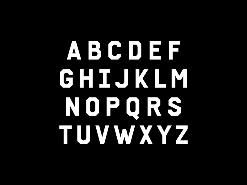 Type A alphabet black and white geometric type typography