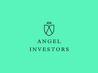 Invest angel icon logo mark shield
