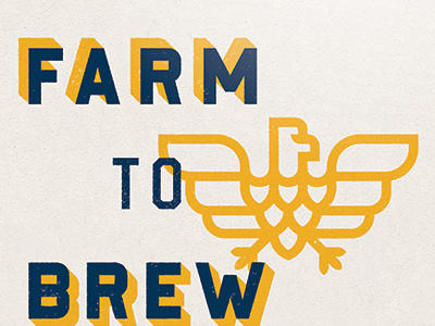 Wall beer brew eagle hops logo sign type