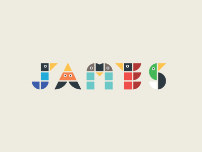 James baby birthday critters geometric type