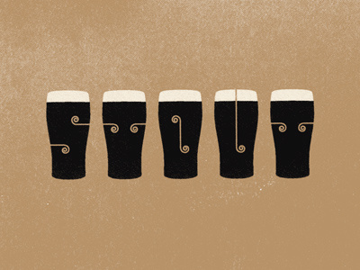 Stout beer illustration texture type