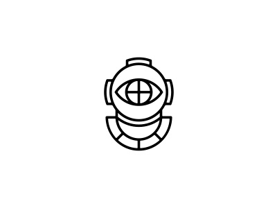 Eye cyclops diver illustration logo