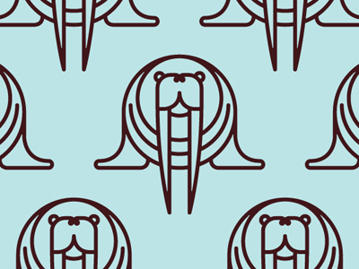 March of the walruseseseses animal geometric illustration walrus