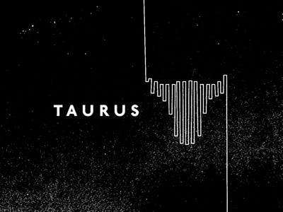 Taurus black and white illustration line texture