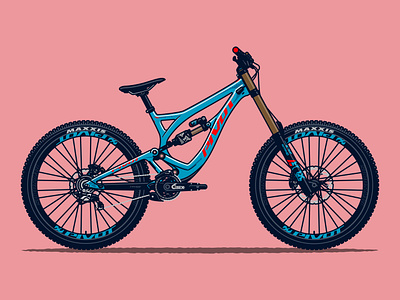 Pivot Phoenix Mountain Bicycle Illustration bicycle bike cycle cycling illustration mountain bike vector
